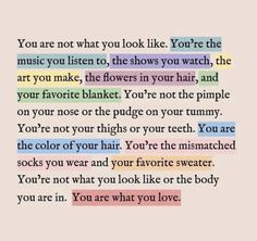 an image of the words you are not what you look like