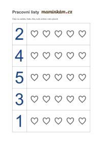 hearts are arranged in the shape of numbers to match each other's number sense