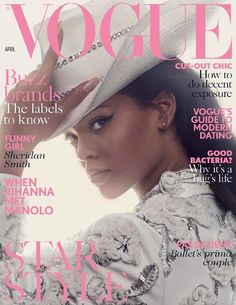 a woman in a white hat on the cover of a magazine