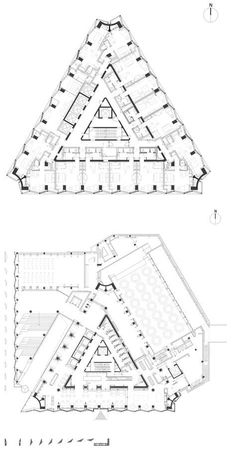 two diagrams showing the different sections of a building, including an upper and lower floor