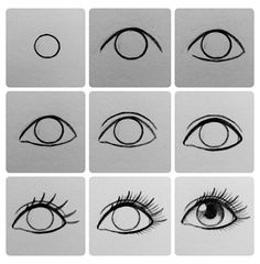 the steps in how to draw an eye