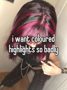 Black Pink Highlights, Skunk Hair, Whisper Relatable, Hair Stylies, Dye My Hair, Hair Inspiration Color, Hair Inspo Color, Dream Hair, Just Girly Things