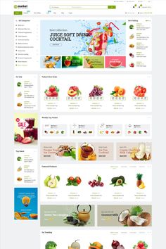 an image of a website page with fruits and vegetables on the front, side by side