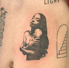 an image of a woman with long hair on her stomach and the words light above it