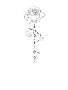 a drawing of a single rose on a white background with the word love written in cursive writing