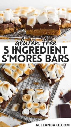 five ingredient s'mores bars on a cooling rack