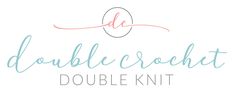 the logo for double crochet, a knitting and needleing studio in london