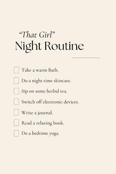 That girl night time routine | Glow Up | That Girl | Girl Aesthetics | Girly talks | Girl Tips | Bedtime Routine | Nightime skincare | Herbal tea | Glow Aesthetics | Girl Talks  #thatgirlnighttimeroutine #glowup #thatgirl #girlaesthetics #girlytalks #girltips #bedtimeroutine #nightimeskincare #herbaltea #glowaesthetics #girltalks Night Time Aesthetic Routine, Night Time Checklist, Slow Night Routine, Cute Night Routine, Bedtime Skincare Routine, That Girl Night Routine Aesthetic, Night Routine Aesthetic List, Bedtime Routine Aesthetic, Glow Up Night Routine