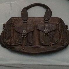 Stunning Nwot Vintage Abaco Paris Genuine Leather Satchel Shoulder Bag From The Late 90s. Purchased For A Fancy Office Gig And Quit That Job 6 Months In For A Theatre Gig Where Everyday Was Casual Friday. Never Used - In 30+ Years It Hasn’t Aged And Is In Like New Condition. One Tiny Scuff At The Top Of One Handle - Must Have Happened During Storage. Perfect Medium Capacity Purse With Cool Details Like Fringe Classic Hardware. Versatile And Perfect For An Office Attire And Just As Beautiful With Ysl Kate, Louis Vuitton Deauville, Fancy Office, Soft Leather Purse, Crocodile Handbags, Faux Leather Handbag, Leather Satchel Handbags, Brown Leather Handbags, Croc Print