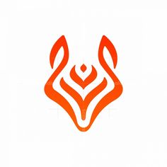 an orange and white logo on a white background