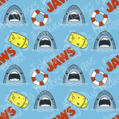 an image of jawss on a blue background