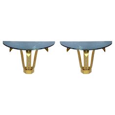 pair of brass and glass coffee tables, mid - 20th century for sale at 1stdibs