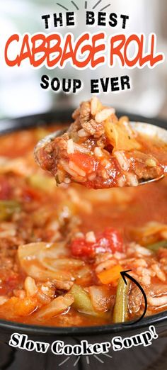 the best cabbage roll soup ever slow cooker soup