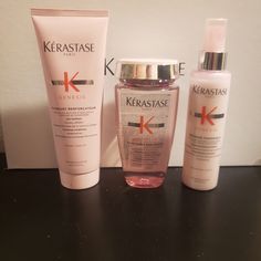 Kerastase Genesis Trioset (Bain Hydra-Fortifiant 8.5 Oz, Fondant Renforcateur 6.8 Oz & Defense Thermique 5.1 Oz) Kerastase Genesis, Kerastase Shampoo, Kerastase Discipline, Kerastase Hair, Hair Scrub, Anti Dandruff Shampoo, Dandruff Shampoo, Purple Shampoo, Anti Dandruff