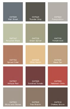 the different shades of paint that are used to decorate walls and ceilings in various colors