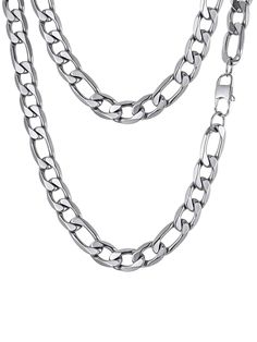 PRICES MAY VARY. ♦ Metal:100% Solid Stainless Steel, High Quality and Environmentally Friendly, nickel-free, lead-free, Hypoallergenic, Non-irritating to Skins. ♦♦ Necklace ♦♦ Length: 24 inch, width: 13mm. Very Sturdy and Durable Figaro Chain, Smooth Surface, Comfortable Wearing Feeling. ♦ Improved Lobster Clasp, Easy to Use and Better Quality; ♦ This Chain Necklace is Perfect for Alone Necklace, Layering Necklaces, Also Layers Well with Another Flashier Jewelry. for both Men Women, Minimalist a Chain Necklace For Men, Y2k Necklace, Necklaces Chain, Necklaces Silver, Figaro Chain Necklace, Layering Necklaces, Womens Chokers, Necklace Layering, Figaro Chains