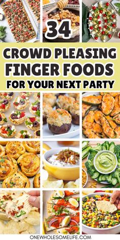 Collage of finger food recipes for parties. Make Ahead Cold Appetizers, Cold Appetizer Recipes, Easy Finger Foods, Cold Appetizer, Cold Finger Foods, Finger Food Recipes, Best Party Appetizers, Party Snacks Easy, Bite Size Snacks