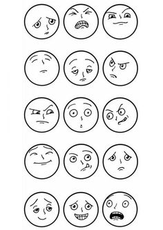 an image of different faces drawn in black and white