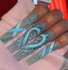 Blue Winter Nails, Blue Winter, Aesthetic Blue, Beautiful Dream, Christmas Nail Designs, Christmas Nail, Heart Nails, Nail Designs Summer, Nail Tutorials