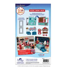 the kit includes instructions for making an ice cream shop with snowmen and santas