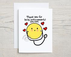 a card with a doctor's stethoscope on it says thank you for being such wonderful