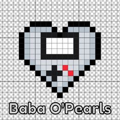 an image of a pixellated heart with the words baba o'pearls on it