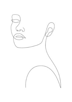 a line drawing of a woman's face