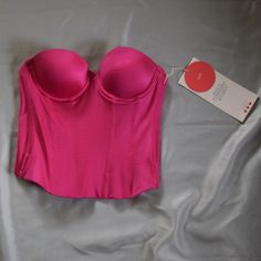 Nwt Victorias Secret Back Off Baby Push Up Shaper Hot Pink Low Back Bustier 34a Deadstock, Retired Design From Her "Signature" Collection. Extra Straps Included.