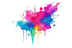 colorful paint splattered on white background