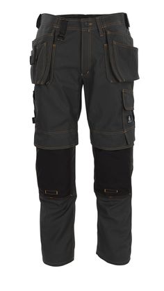 Mascot Almada Work Trousers 06231-010 Front #colour_dark-anthracite-grey Painters Overalls, Welding Jackets, Pilot Jacket, Boiler Suit, Work Shorts, Rain Pants, Work Trousers, Parka Jacket