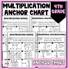 the multiplication anchor chart with instructions for addition and subtractions