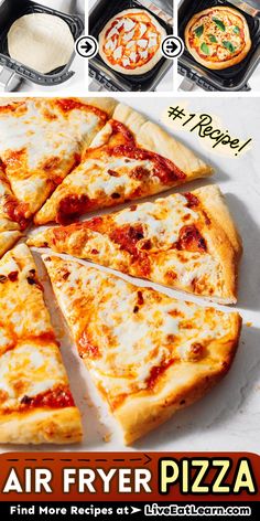 Image of the air fryer pizza. Text reads: number one recipe! Homemade Dough Recipe, Air Fryer Pizza, Crispy Recipes, Making Baked Potatoes, Easy Tomato Sauce, Homemade French Fries, Cook More, Cooking Pizza, Buttermilk Fried Chicken