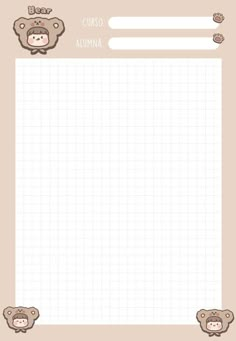 an animal themed notepad with the words curso aluna and three monkeys