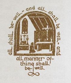 an old stamp with the words all manner of things shall be well