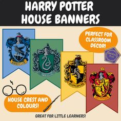 harry potter house banners perfect for classroom decor