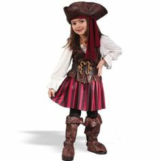 Girl High Seas Buccaneer Toddler Costume - Kid's Costumes Captain Clothes, Toddler Costumes Girl, Pirate Halloween