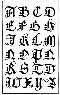 Albrecht Dürer Calligraphy Vintage, Gothic Calligraphy, Tattoo Fonts Alphabet, Calligraphy Fonts Alphabet, Old English Letters, Gothic Lettering, Alphabet Style