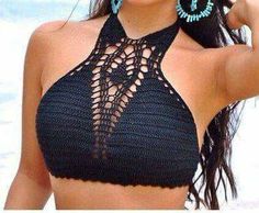 Diy Swimsuits, Crochet Beach Wear, Crochet Bathing Suits, Bikinis Crochet, Crochet Swim, Crochet Swimwear, Crochet Summer Tops, Crochet Halter, Crochet Crop