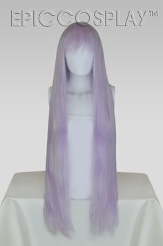 Persephone Ice Purple Extra Long Straight Wig Our Persephone style Ice Purple extra long straight wig boasts an impressive total of 40” in length. This style Long Straight Wig, Caramel Blonde, Purple Wig, How To Cut Bangs, Epic Cosplay, Wig Making, Straight Wig, Wig Cap, Cosplay Wigs