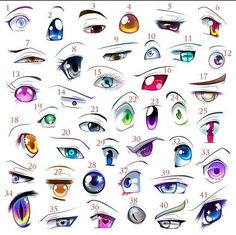 an image of many different colored eyes