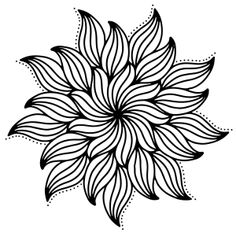 a black and white drawing of a flower