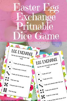 an easter egg exchange printable dice game