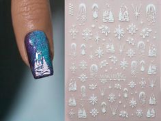 Evoke the Beauty of Winter with Our Snowflake White Nail Art Stickers and Decals. Create a winter wonderland on your nails with these delicate and intricate snowflake designs. Let your nails glisten with the magic of a snowy season. Material: peel off self-adhesive PVC Price for 1 sheet, 10.5x8cm ♥Elevate Your Nail Polish and Beauty with Nail Stickers from MAKYBLING. Beauty evolves day to day. There is plenty of nail decal stickers in the market but none meet quality and beauty like ours do. We Nail Art Blanc, Intricate Snowflake, Snowflake Sticker, Gel Nail Extensions, Nail Stickers Decals, Nail Art Stickers Decals, Nail Type, White Nail Art, Snow Flake