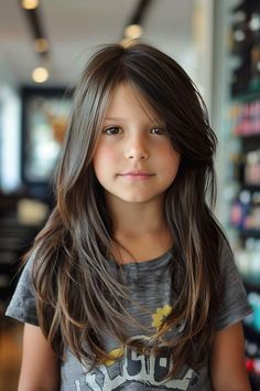 Kids Hair Cuts Girls Long, Kids Layers Haircut, Girl Curtain Bangs Haircut Kids, Girls Haircut Kids Long, Long Girls Haircut, Haircuts For 5 Year Girl, Kids Haircuts For Girls Long, Girls Long Haircut Kids Layers, Girls Long Layered Haircut