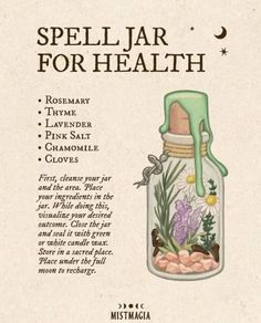 Spell Jars For Health, Teeth In Witchcraft, Wellness Spell Jar, Spells For Good Health, Hex Jar Spell Ingredients, Healing Jar Spell, Healing Spell Jar For Others, Spell Jar For Protection, Spell For Good Health