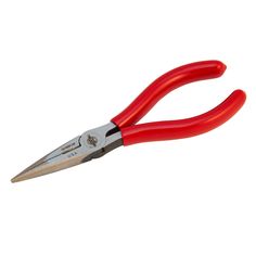 a pair of red handled scissors on a white background