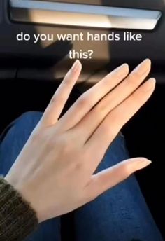 a person with their hand on the steering wheel of a car that says, do you want hands like this?