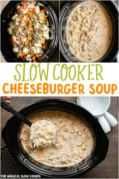 this slow cooker cheeseburger soup is the perfect way to use up leftover crockpots