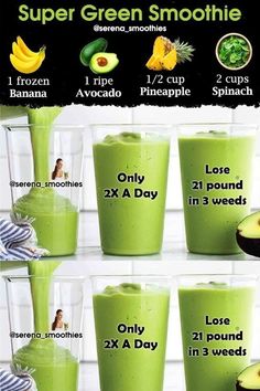 the green smoothie recipe is ready to be eaten