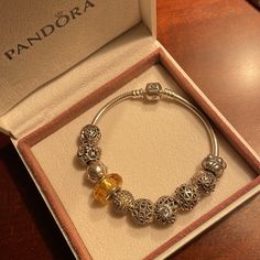 Sterling Silver Bracelet And Charms, All Genuine Pandora, Comes With Box Pandora Grandma Bracelet, Pandora Silver And Gold Bracelet, Pandora Bangle With Charms, Pandora Clips On Bracelet, Christmas Charm Bracelet Pandora, Pandora Bracelet Charms, Pandora Bracelets, Pandora Bracelet, Pandora Jewelry